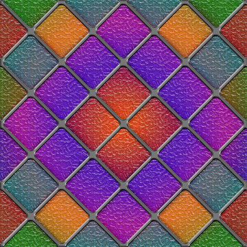 Seamless Diagonal Stained Glass Panel