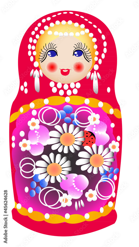 Wall mural Matryoshka dolls in vector