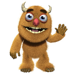3d cartoon cute furry monster