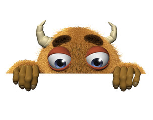 3d cartoon halloween brown monster © Albert Ziganshin