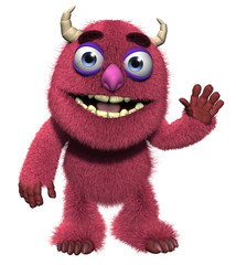 3d cartoon cute furry monster