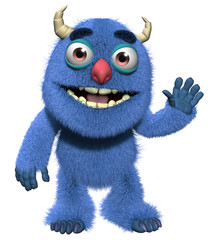 3d cartoon cute furry monster