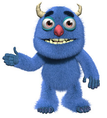 3d cartoon cute furry yeti