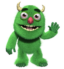 3d cartoon cute furry monster