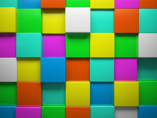 Abstract pattern of  square color pieces