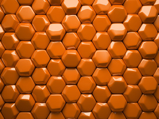 Abstract pattern of hexahedron orange pieces illustration