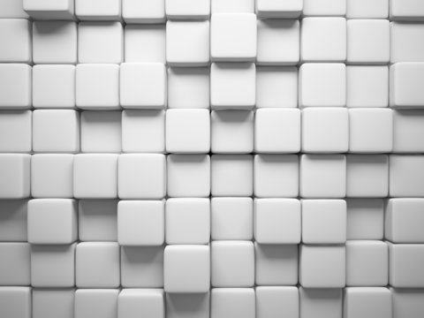 Abstract pattern of  square white pieces