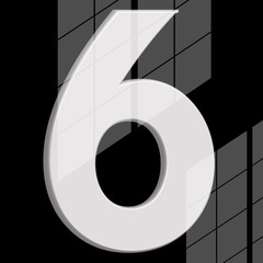 6　数字　３D　立体　エンブレム