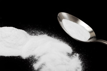 White powder and spoon - drug  concept