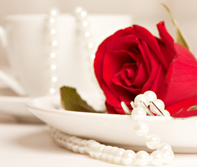 Romantic table served