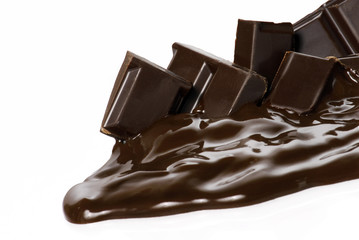 Chocolate derretido,fundiendo chocolate.