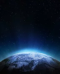 Foto op Plexiglas Volle maan en bomen Weer vanuit de ruimte