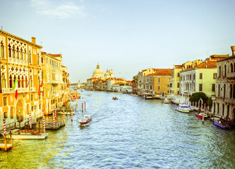 Panoramic view of beautiful Canal Grande in Venice, Italy
