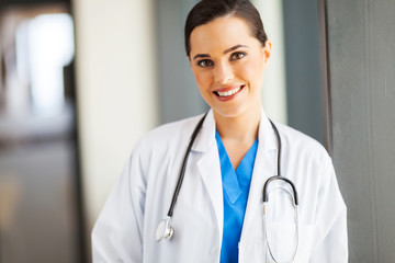 attractive female medical doctor portrait in office