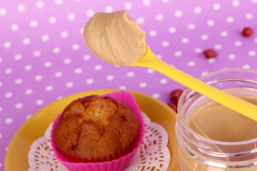 Delicious peanut butter with cake