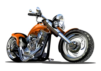 Foto op Plexiglas Motorfiets Vector Cartoon Motor