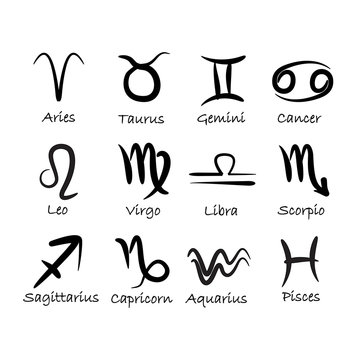 Vector zodiac signs