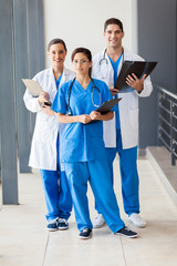 group of healthcare workers full length portrait