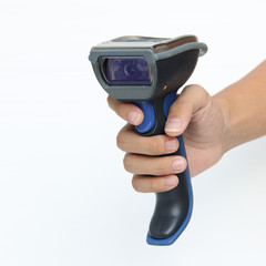 Bluetooth barcode scanner isolated over white background