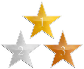 STARS *** Gold Silver Bronce