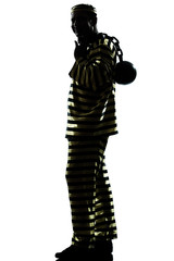 man prisoner criminal with chain ball