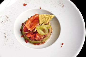 Guacamole, saumon, tomate, cuisine, gastronomie, aliment