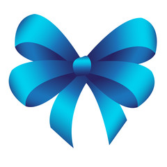 blue bow isolated on white background, vector