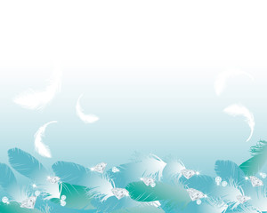 feather and jewelry background