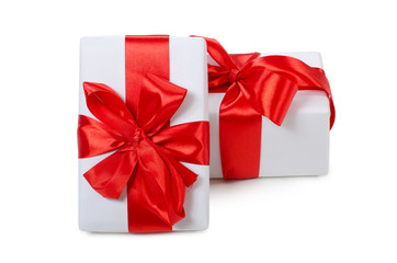 Box with a gift with a red tape