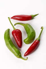 Pimentón picante,varios pimentones.