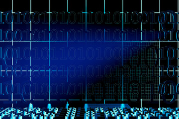 Binary code buisness konzept 3D rendering