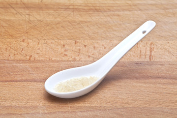 Rice on a chinese spoon