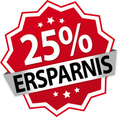 Sticker / Aufkleber / Prozent / Rot - 25%