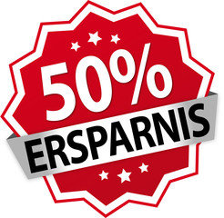 Sticker / Aufkleber / Prozent / Rot - 50%