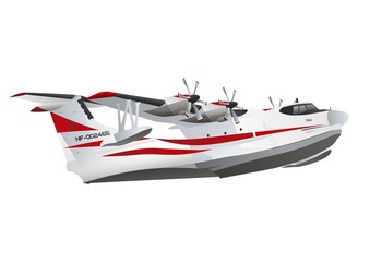 Naklejka premium Vector airplane amphibian