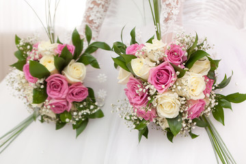 A beautiful bridal bouquet at a wedding party
