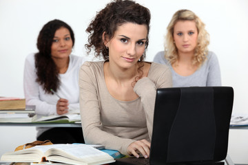 Three women in class
