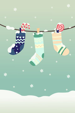 Winter Christmas stockings