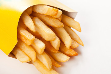 french fries on a white background