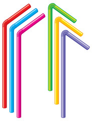 colorful drinking straws