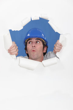 Builder realizing he has made a mistake