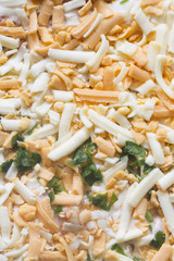 uncooked cheese topping