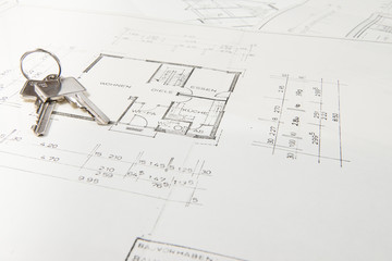 Bauplan mit Schlüssel