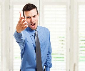 Angry businessman portrait