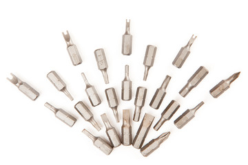Drill attachments fanned out
