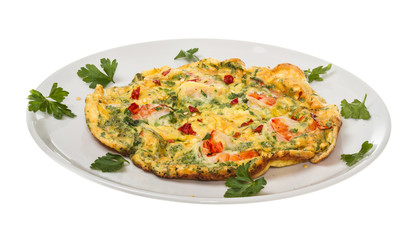 fresh Scrambled eggs with shrimp