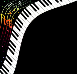 Naklejka premium piano keyboard background with place for text