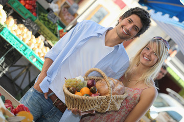 Couple at market