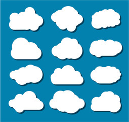 Vector illustration of clouds collection
