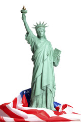 Fototapeta premium Freiheitsstatue mit Flagge
